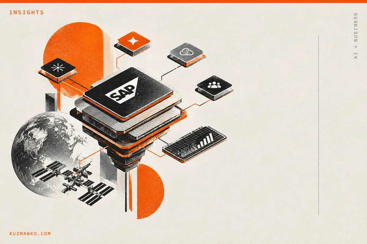 Black-and-orange risograph illustration of a railway junction, symbolizing connected AI agents and control over their paths