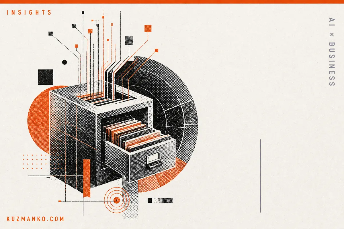Minimalist risograph editorial illustration of a clean Python-based MCP server metaphor with geometric file and data access shapes on a warm off-white background.