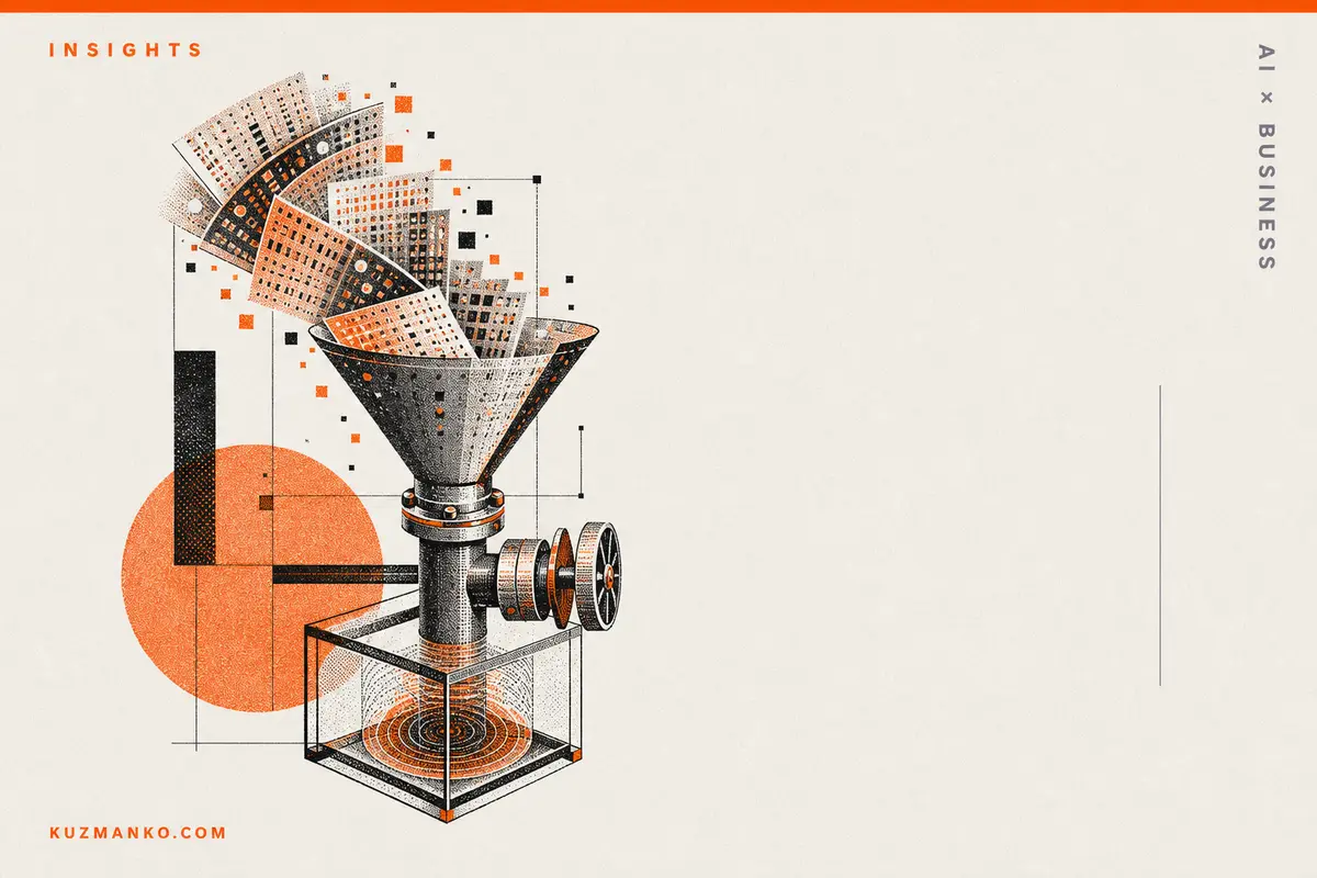 Abstract risograph-style cover of a data-loading bottleneck in quantum machine learning, featuring a geometric quantum circuit and data stream metaphor in Hebrew design.