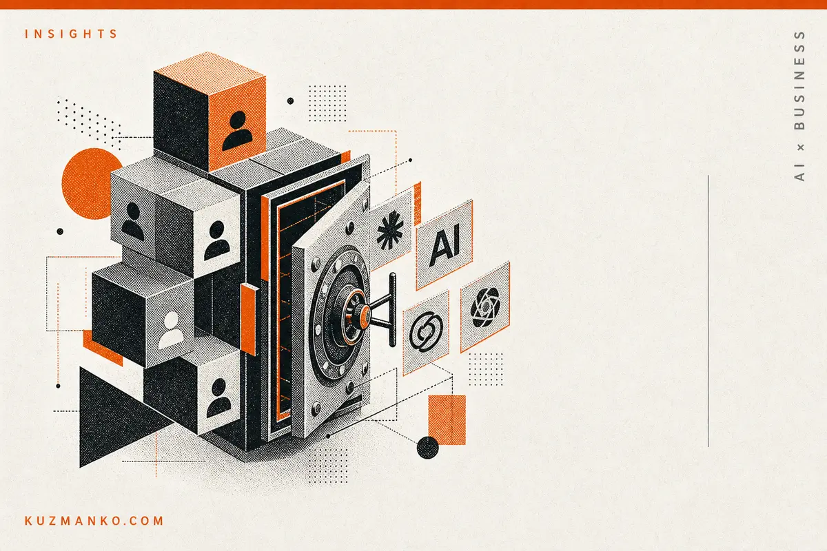 Premium editorial illustration of Amazon Bedrock managed AI access and enterprise model governance in a clean risograph style.